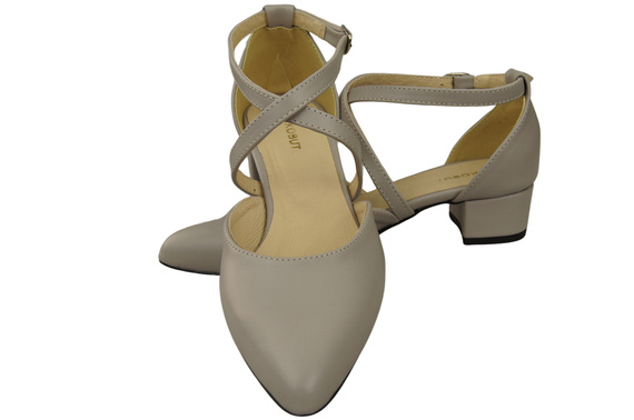 Damen Sandalen Echtleder Helle Esche mit Riemen Niedriger Absatz 223 ElitaBut