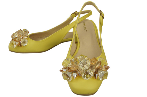 Damen Schuhe Zitrone Sandalen mit Kristallen Naturleder 215 ElitaBut