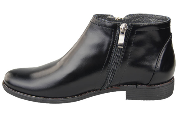 Frühlingsstiefel für Damenschuhe, Naturleder, Schwarz, Glänzend 872 ElitaBut