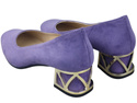 Bequeme Damenschuhe Violett Pumps mit dekorativem Absatz Natürliches Wildleder 219 von ElitaBut
