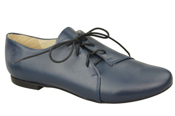 Damen-Ballerinas Marineblaues Naturleder 110 ElitaBut