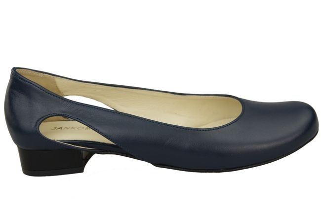 Damen-Ballerinas Marineblau, Naturleder 103 ElitaBut