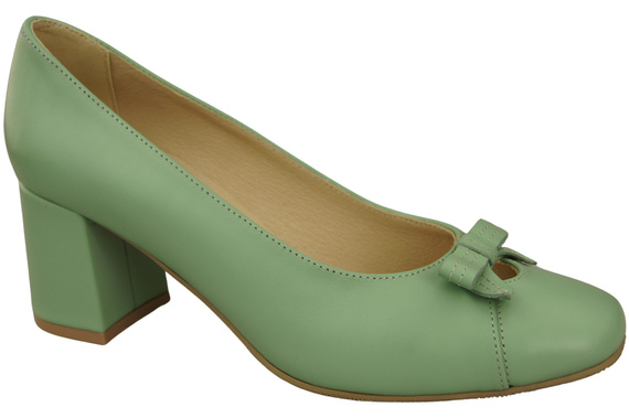 Damen Pumps mit Schleife Minze Naturleder und niedrigem Absatz 203 ElitaBut