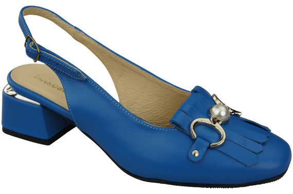 Damenschuhe Blau Sandalen mit Fransen verziert Naturleder 208 ElitaBut