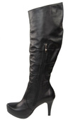 Damen-Plateaustiefel, Naturleder, Schwarz 120 ElitaBut