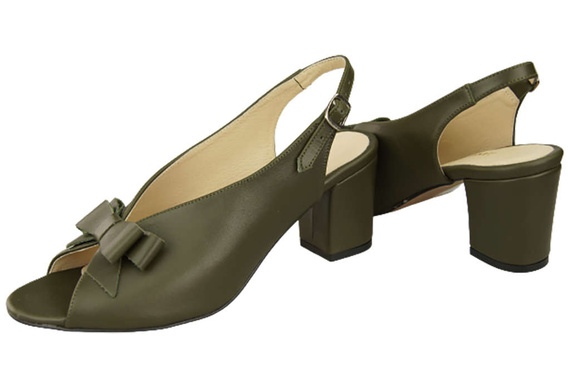 Damenschuhe Sandalen Oliv, naturnarbiges Leder, 148 L ElitaBut