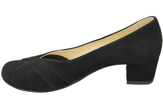 Damenschuhe Pumps, natürliches Wildleder, Schwarz 786 von ElitaBut