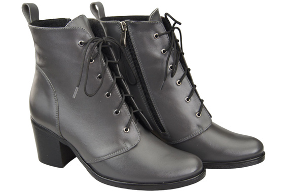 Winter-Schnürstiefel für Damen, Naturleder, Graphite 188, von ElitaBut