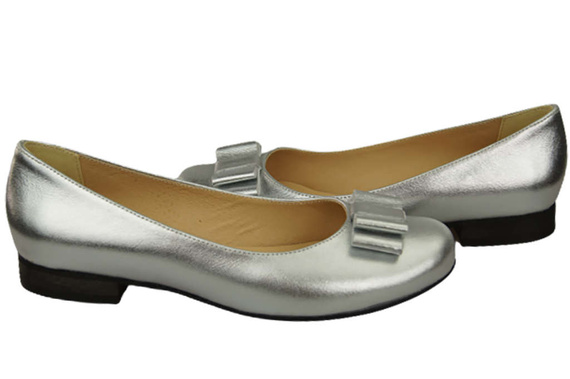 Damen Ballerinas Naturleder Silber 702 ElitaBut