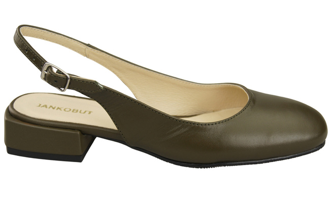 Damen Schuhe Sandalen Olive Flacher Absatz Naturleder 206 ElitaBut