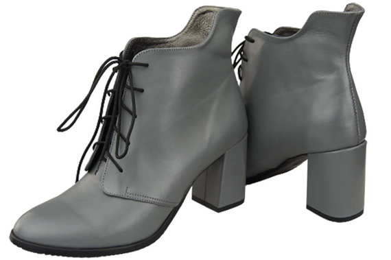 Damenschuhe Schnürstiefel Frühling/Herbst Naturleder Grau 174 L ElitaBut