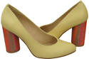 Damenschuhe Pumps Banane Naturleder Bunter Zierabsatz 194 ElitaBut