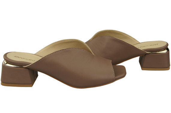 Damen Schuhe Absätze Flip Flops Cappuccino Dunkel Naturleder 210 ElitaBut