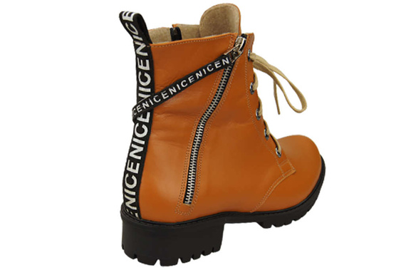 Schuhe Damen-Stiefeletten mit der Aufschrift NICE Natural Leather Red 173 von ElitaBut