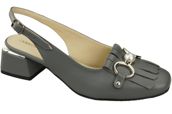 Damenschuhe Aschgrau Sandalen mit Fransen verziert Naturleder 208 ElitaBut