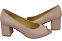 Damenschuhe PEEP TOE Pumps, Puderrosa, Naturleder mit beschichtetem Absatz 192 ElitaBut