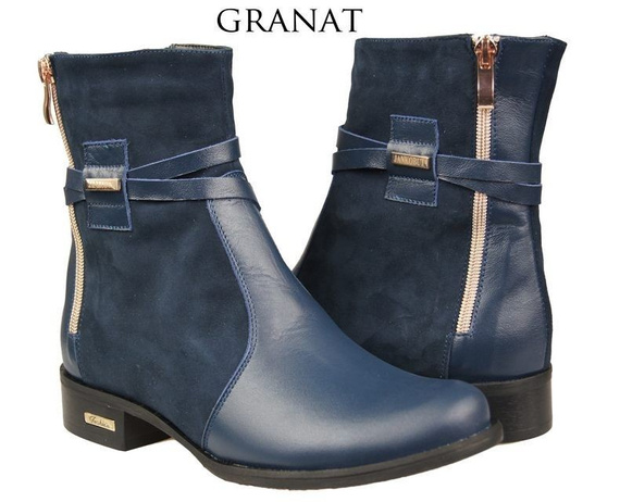 Damenschuhe Stiefeletten, Naturleder, Marineblau 885 ElitaBut