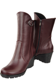 Damen-Keilstiefel, Naturleder, Burgund 750 ElitaBut