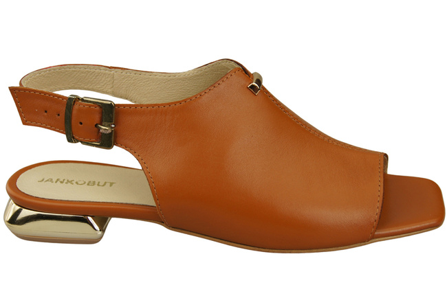 Bequeme Frauenschuhe Sandalen Rotes Flacher Goldabsatz Naturleder 207 ElitaBut