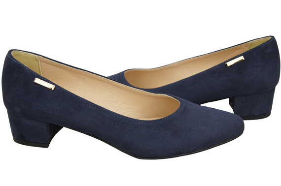 Bequeme Damen-Schuhe Marineblau aus echtem Veloursleder 220 Z ElitaBut