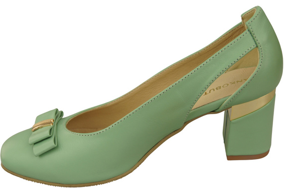 Schuhe Damen Mint Pumps aus Naturleder mit dekorativem Absatz 199 ElitaBut
