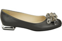 Damen Graphit Pumps mit Kristallen flach Naturleder 216 ElitaBut