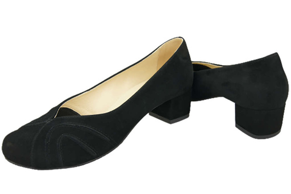 Damenschuhe Pumps, natürliches Wildleder, Schwarz 786 von ElitaBut