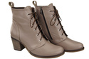 Damen Winter-Schnürstiefel, Naturleder Cappuccino Dark 188 von ElitaBut