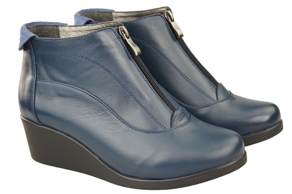 Damen-Winterstiefel, Naturleder, Marineblau 133 von ElitaBut