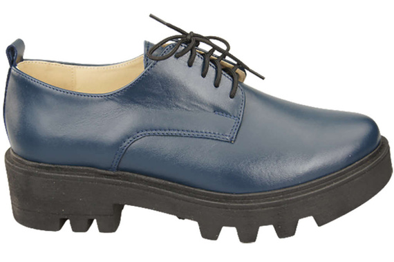 Schuhe Damen Schnürschuhe Marineblau Leder Natur 180 ElitaBut