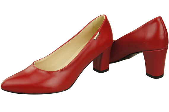 Klassische Glatt Damen Rot Naturleder Schuhe 213 ElitaBut