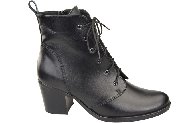 Winter-Schnürstiefel für Damen, Naturleder, Schwarz 188, von ElitaBut