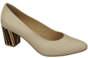 Damenschuhe Beige Pumps Naturleder mit Zierabsatz 158 ElitaBut