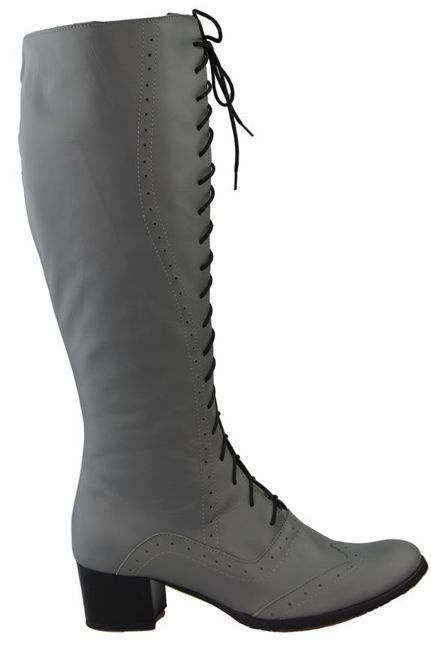 Damenschuhe Schnürstiefel, Naturleder, Grau 595 ElitaBut