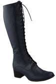 Damenschuhe Schnürstiefel, Naturleder, Marineblau 595 ElitaBut