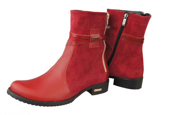 Damenschuhe Stiefel, Naturleder, Rot 885 ElitaBut