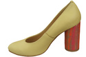 Damenschuhe Pumps Banane Naturleder Bunter Zierabsatz 194 ElitaBut