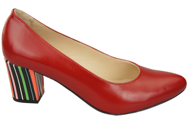 Damenschuhe Rote Pumps aus Naturleder mit Zierabsatz 158 ElitaBut