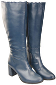 Klassische Damenstiefel, Naturleder, Marineblau 176 ElitaBut