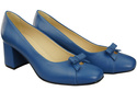Damen Pumps mit Schleife Blau Naturleder und niedrigem Absatz 203 ElitaBut