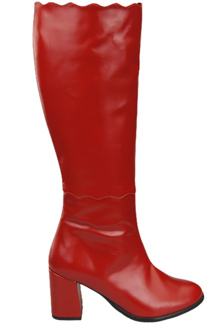 Klassische Damenstiefel, Naturleder, Rot 176 ElitaBut