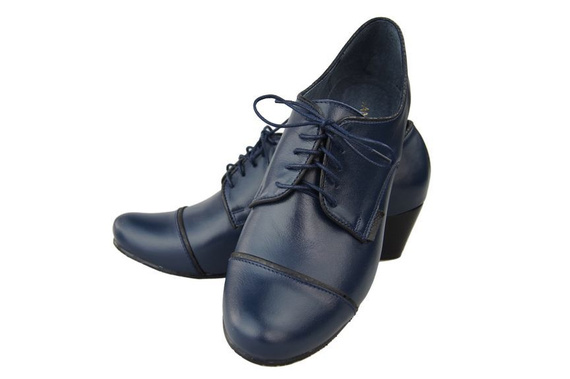 Schuhe Damenschuhe, Schnürschuhe, Naturleder, Marineblau 956 ElitaBut