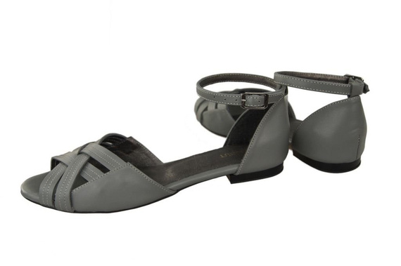 Schuhe Damen Sandalen Grau Naturleder 128 ElitaBut