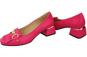 Damenschuhe Pumps verziert mit Fransen Neonrosa Naturleder 195 ElitaBut