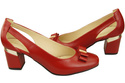 Schuhe Damen Rot Pumps aus Naturleder mit dekorativem Absatz 199 ElitaBut