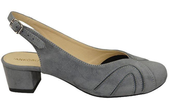 Damenschuhe Sandalen, Naturleder, Wildleder, Grau 842 von ElitaBut