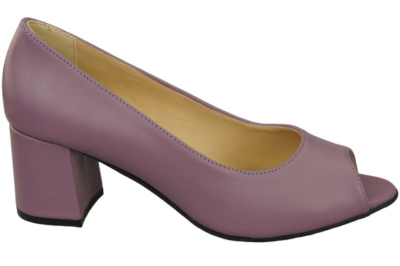Damenschuhe PEEP TOE Pumps Lila Naturleder mit beschichtetem Absatz 192 ElitaBut