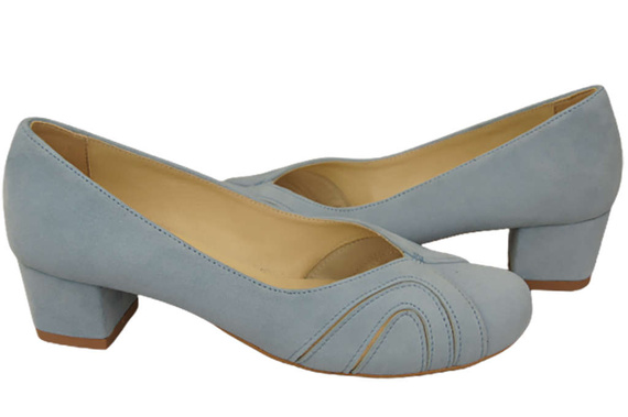 Damenschuhe Pumps aus natürlichem Wildleder Hellblau 786 Z ElitaBut