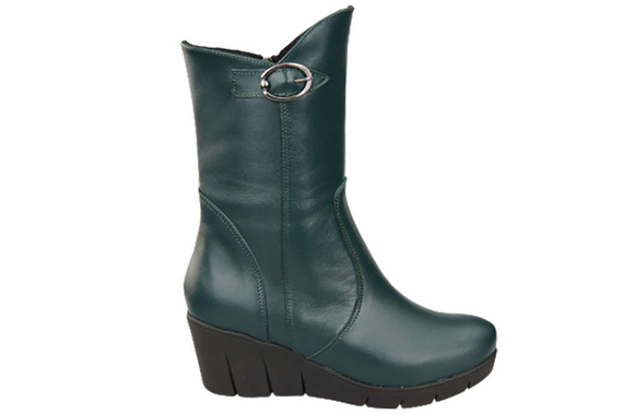 Damen-Keilstiefel, Naturleder, Malachit 178 ElitaBut