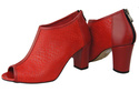 Damenschuhe Peep-Toe-Stiefeletten, Naturleder, Red Scales 957 ElitaBut